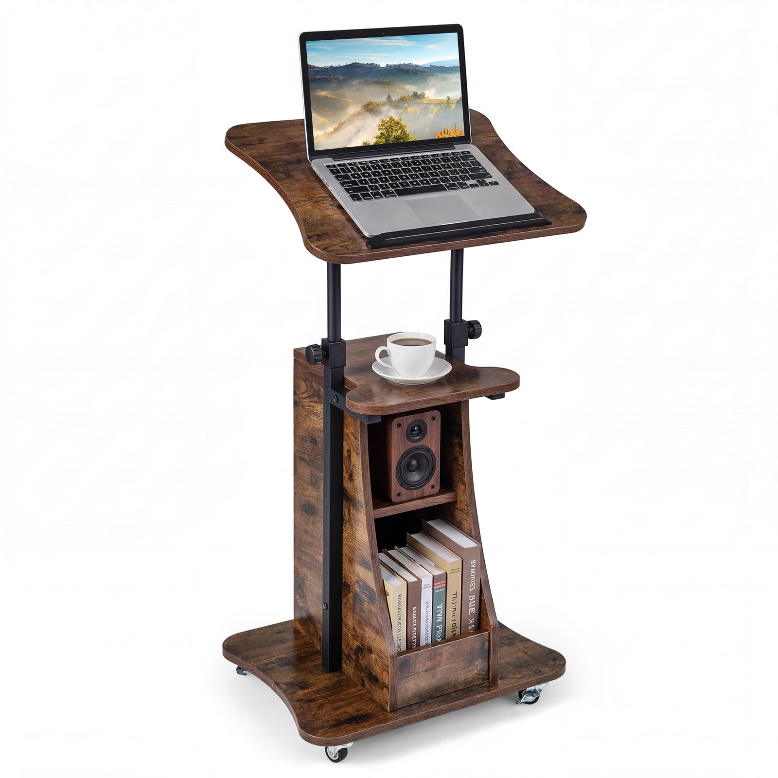 Tangkula Mobile Lectern Podium for Home Office School